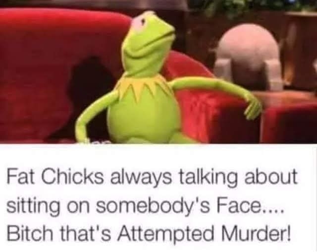 Fat Chicks always talking about sitting on somebod Bitch thats Attempted Murder
