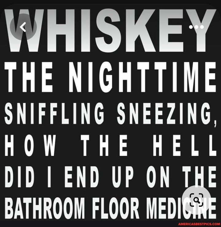 WHISKEY THE NIGHTTIME SNIFFLING SNEEZING HOW THE HELL DID END UP ON THE BATHROOM FLOOR MEDI