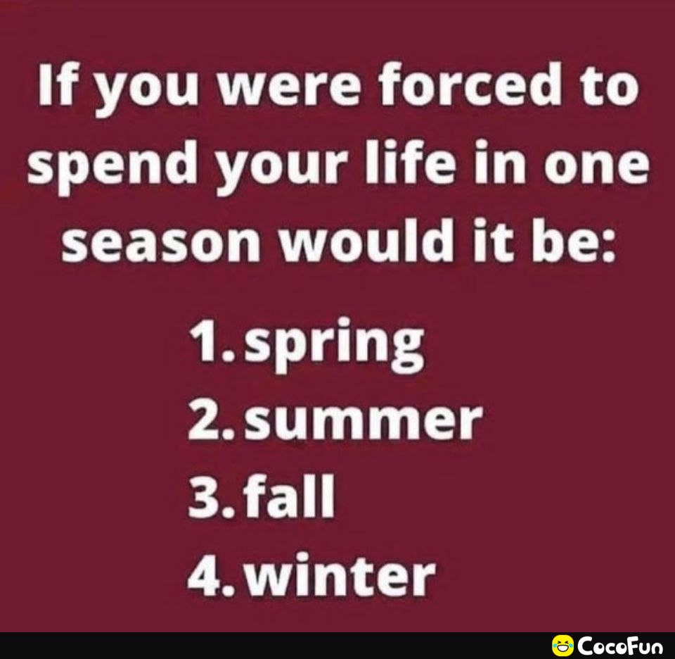 RTCITRTTT R 1 R spend your life in one CCERLL RN G TR 1spring 2summer 3fall 4winter CocoFun