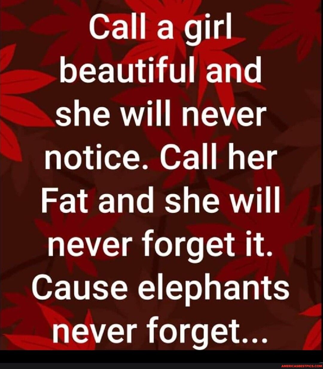 SRV EE notice Call her Fat and she will never forget it 0TI To s TR 6 never forget
