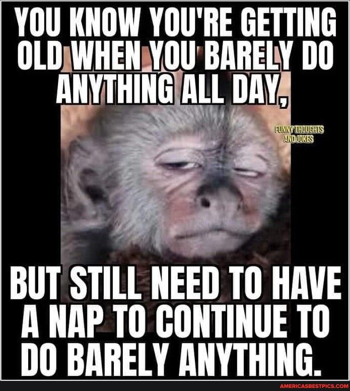 YOU KNOW YOURE GETTING OLDJWHENYOU BARELY DO lMTHIHG ALL DRY d BUT STILL NEED TO HAVE A NAP T0 CONTINUE T0 DO BARELY ANYTHING