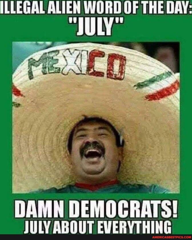ILLEGAL MIE WIIIIIIIF THEDAY JuLyY DAMN DEMOCRATS JULYABOUT EVERYTHING