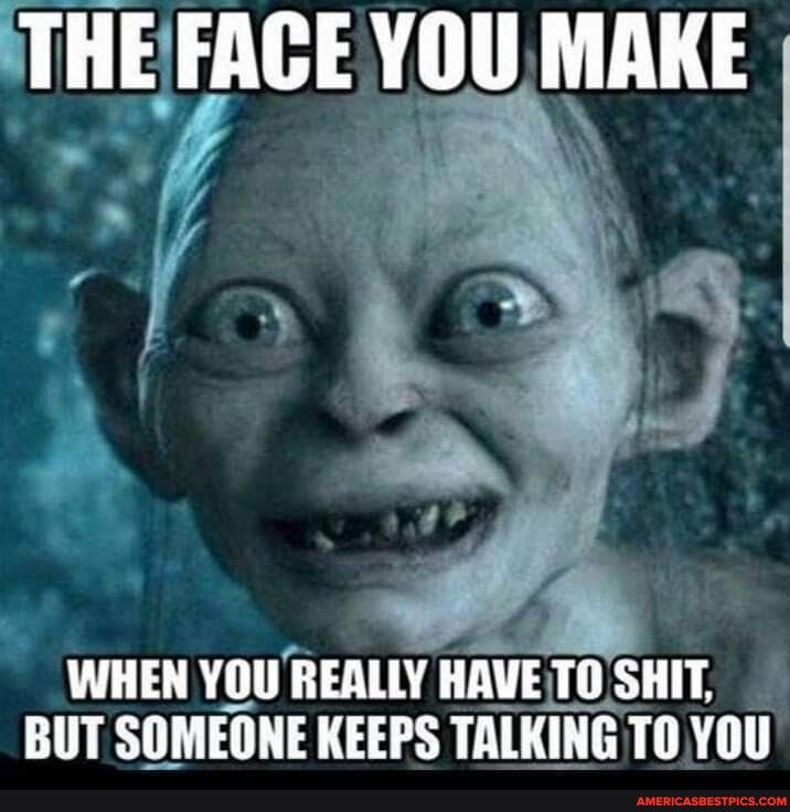 THEFACE YOU MAKE e WHEN YOU REALLY IIAVE TOSHIT BUT SOMEONE KEEPS TALKING T0 YOU