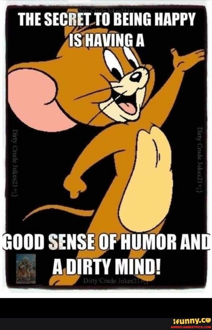 THE SECRET T0 BEING HAPPY T 500D SENSEOFHUMOR ANI LDIRTY MIND