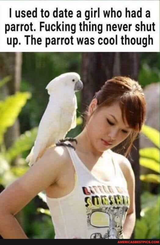 used to date a girl who had a parrot Fucking thing never shut up The parrot was cool though