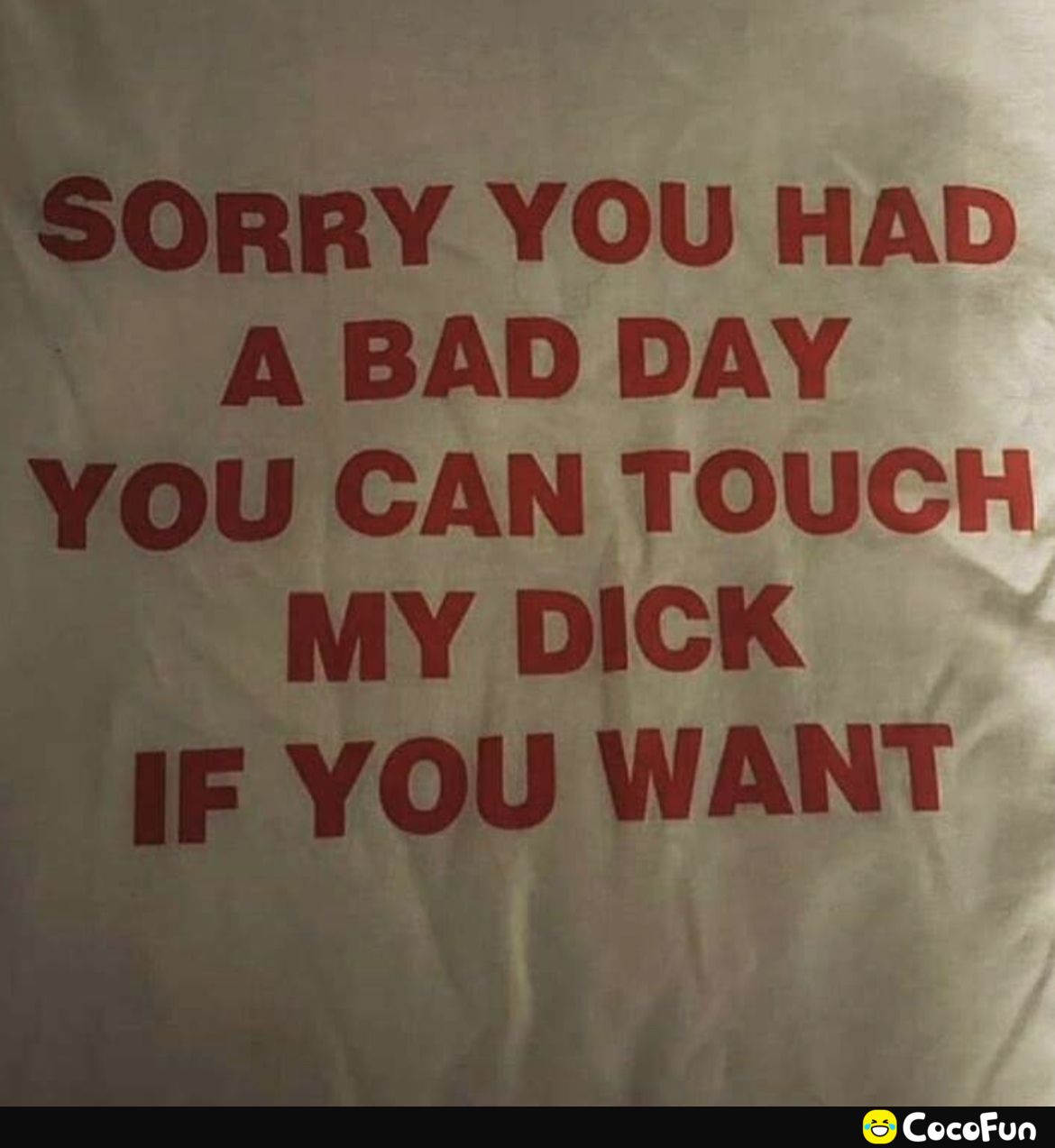 SORRY YOU HAD A BAD DAY YOU CAN TOUCH MY DICK p YOU WANT