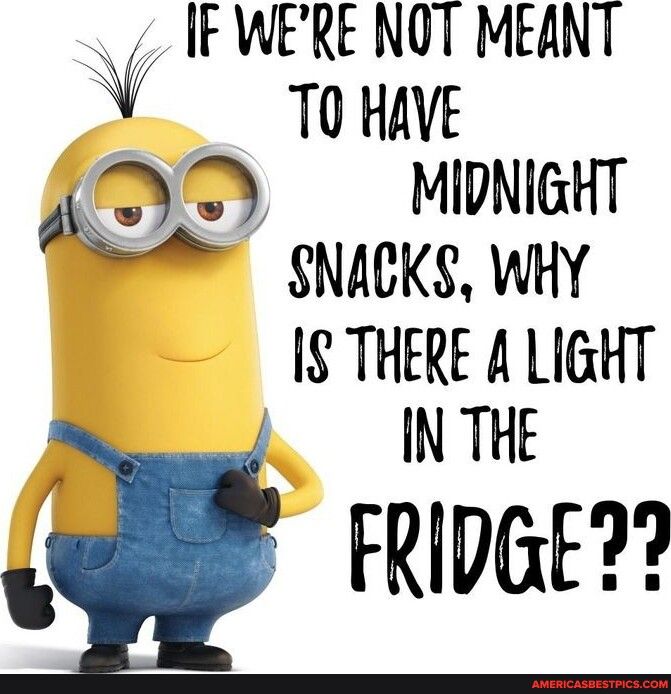 FWERE NOT MEANT Vo TOHAVE DD MIDNIGHT hra SNACKS WHY IS THERE A LIGHT IN THE FRIDGE