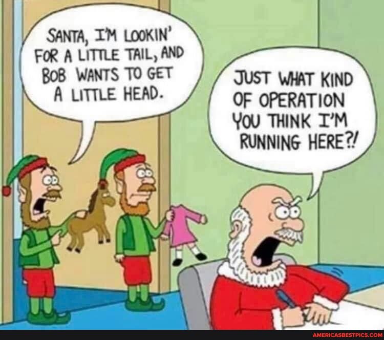 SANTA TM LOOKIN FOR A LITTLE TAIL AND BOB WANTS TO GET A LITTLE HEAD JUST WHAT KIND OF OPERATION YOU THINK TM RUNNING HERE