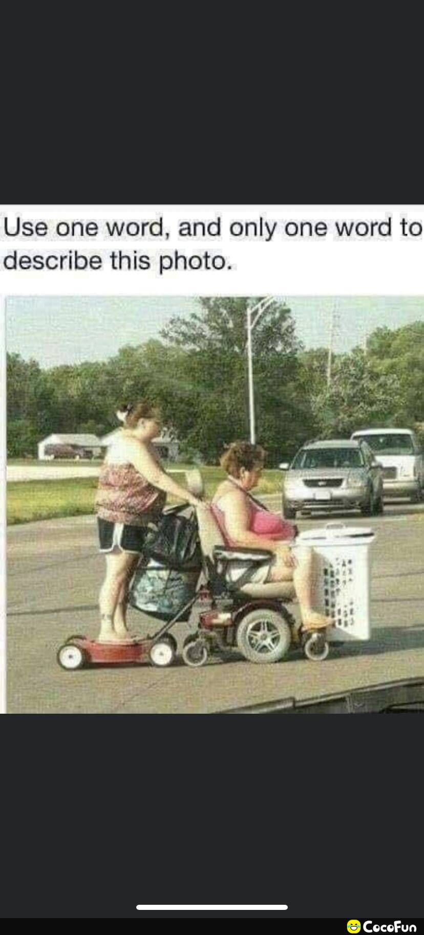 Use one word and only one word to describe this photo CocefFun