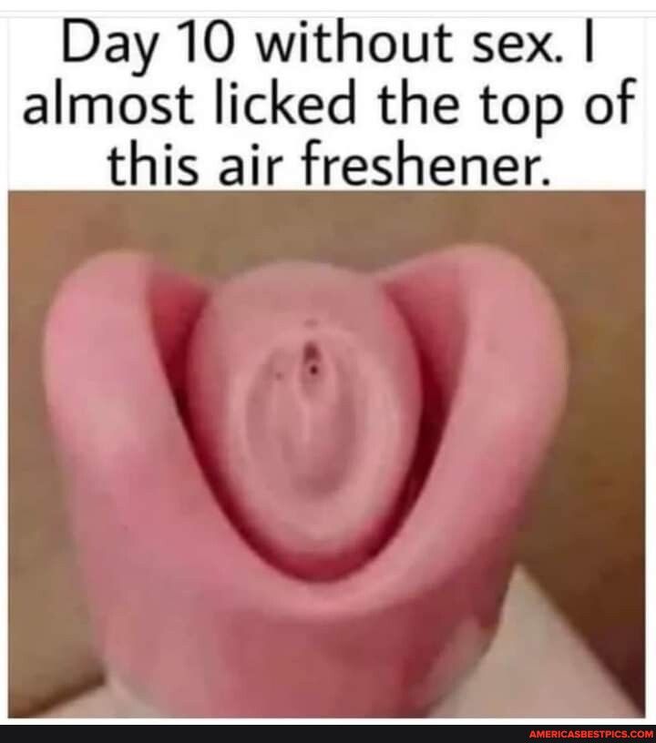 Day 10 without sex almost licked the top of this air freshener
