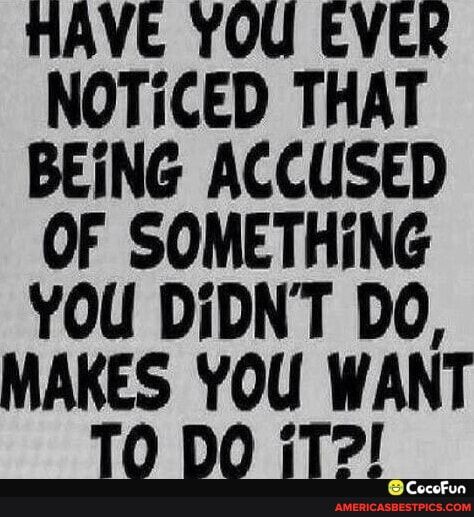 HAVE YOU EVER NOTICED THAT BEING ACCUSED OF SOMETHING YOU DiDNT DO MAKES YOU WANT Ig Bg IPl