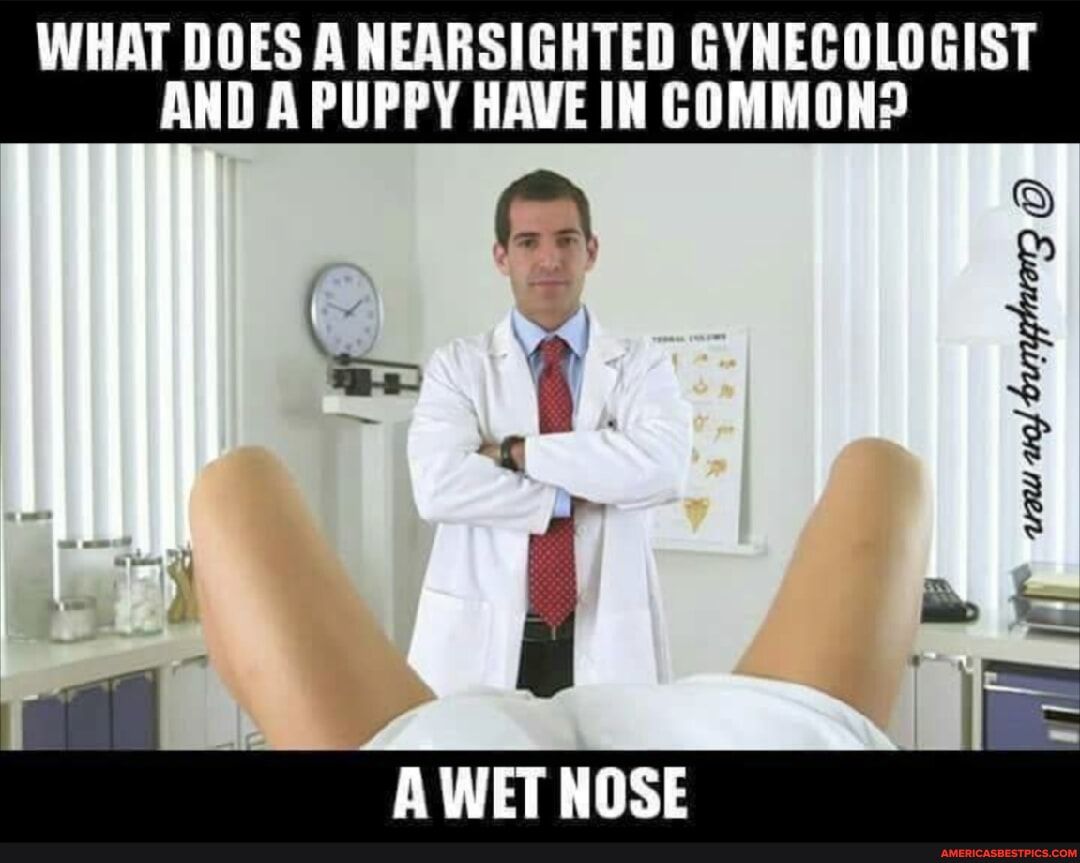 WHAT DOES A NEARSIGHTED GYNECOLOGIST AND A PUPPY HAVE IN GCOMMON i LW d e S