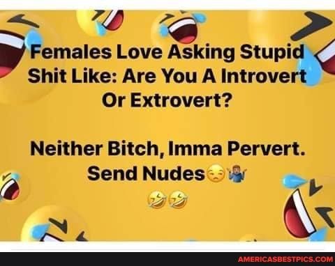 g mhsmMm Shit Like Are You Al Or Extrovert Neither Bitch Imm Pervert