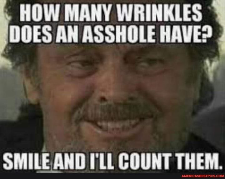HOW MANY WRINKLES DOES AN ASSHOLE HAVE SMILEAND ILL COUNT THEM
