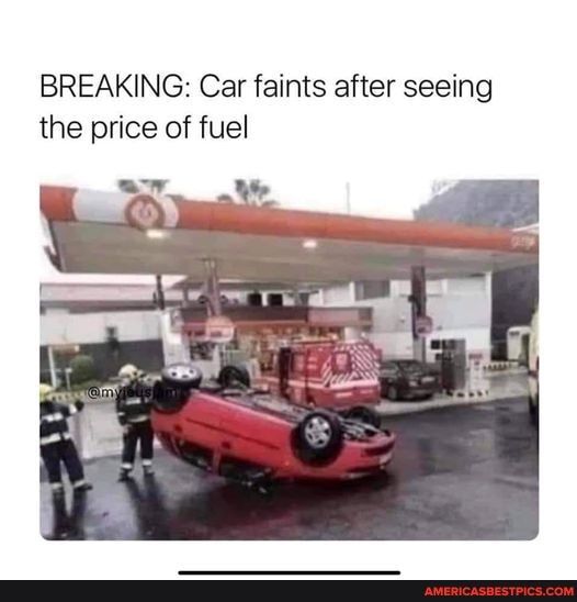 BREAKING Car faints after seeing the price of fuel