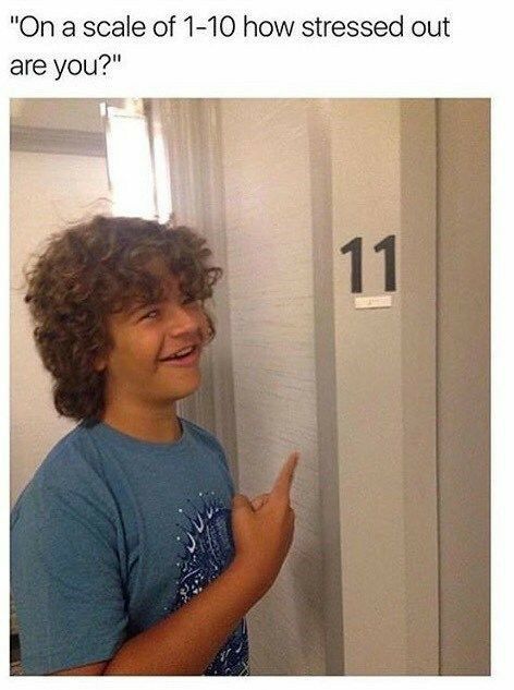 On a scale of 1 10 how stressed out are you