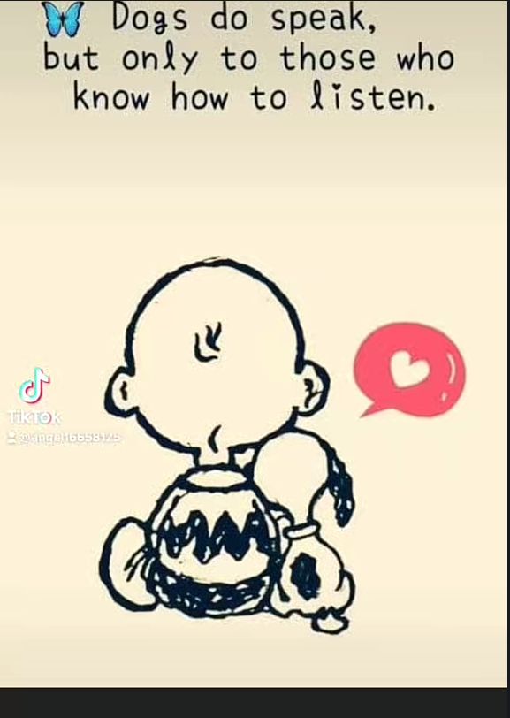 W Dogs do speak but only to those who know how to 1isten