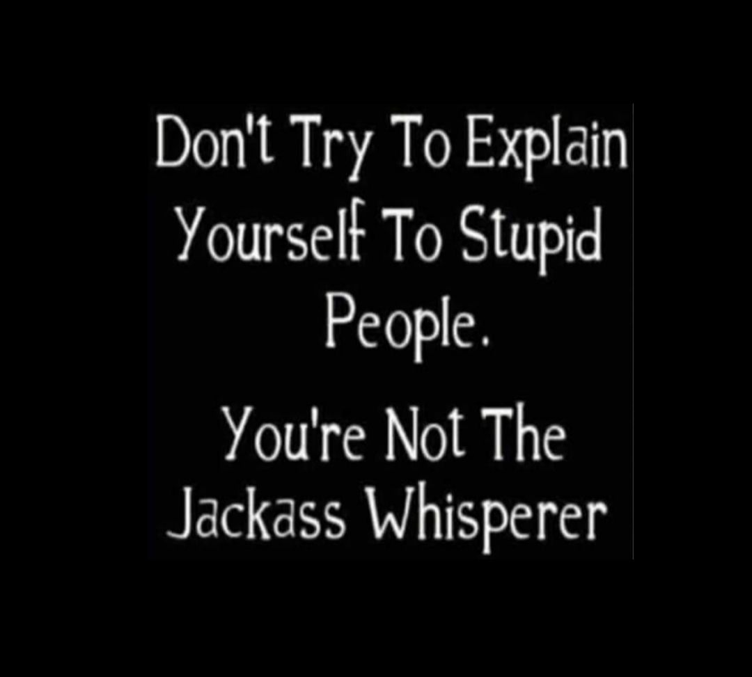 Dont Try To Explain Yourself To Stupid People Youre Not The Jackass Whisperer