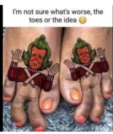 Im not sure whats worse the toes or the idea