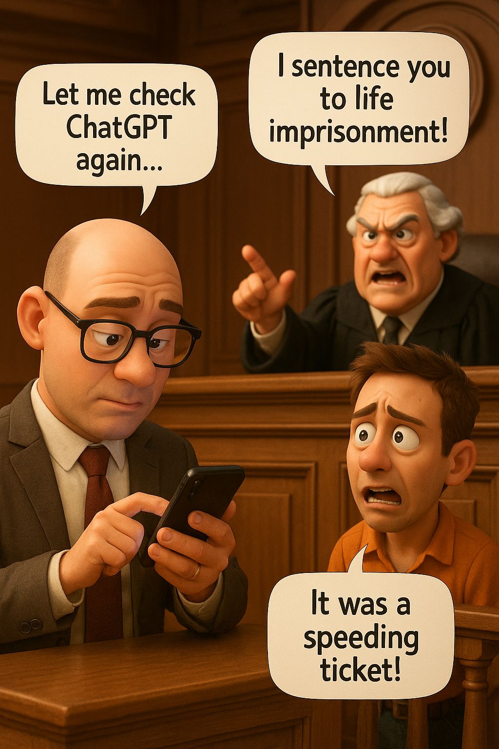 Let me check ChatGPT again...
I sentence you to life imprisonment!
It was a speeding ticket!