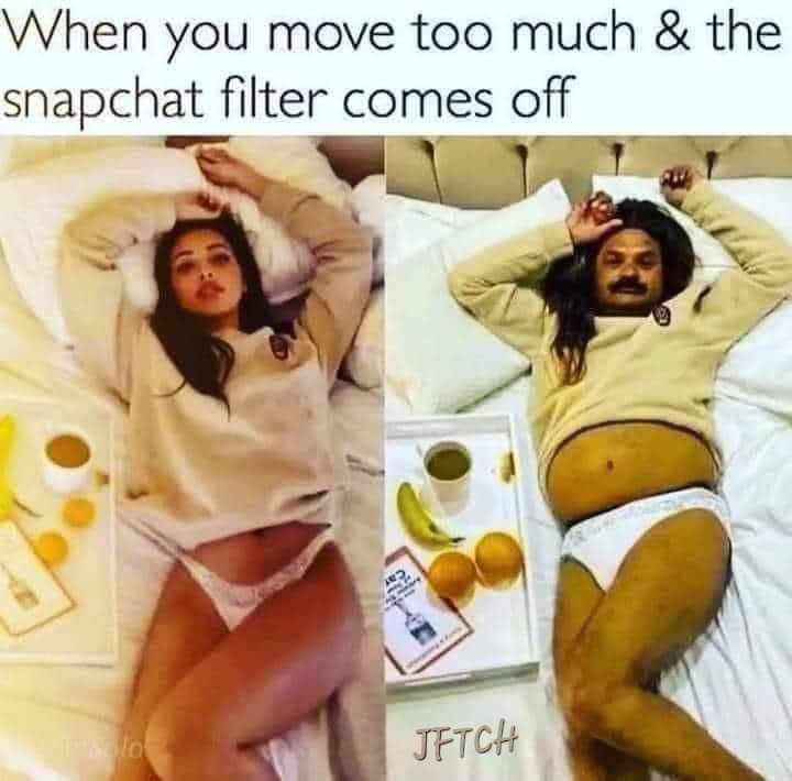 When you move too much the snapchat filter comes off