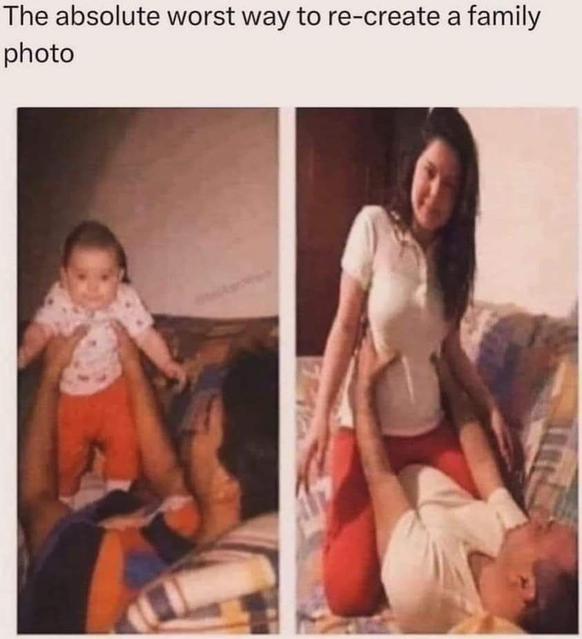 The absolute worst way to re create a family photo