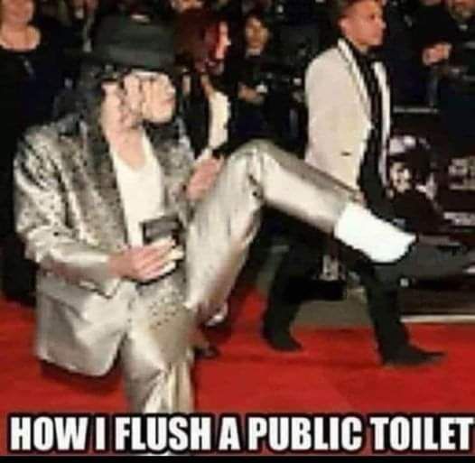 HOW I FLUSH A PUBLIC TOILET