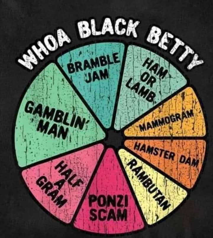 WHOA BLACK BETTY BRAMBLE JAM HAM OR LAMB MAMMOGRAM HAMSTER DAM RAMBUTAN PONZI SCAM HALF A GRAM GAMBLIN' MAN