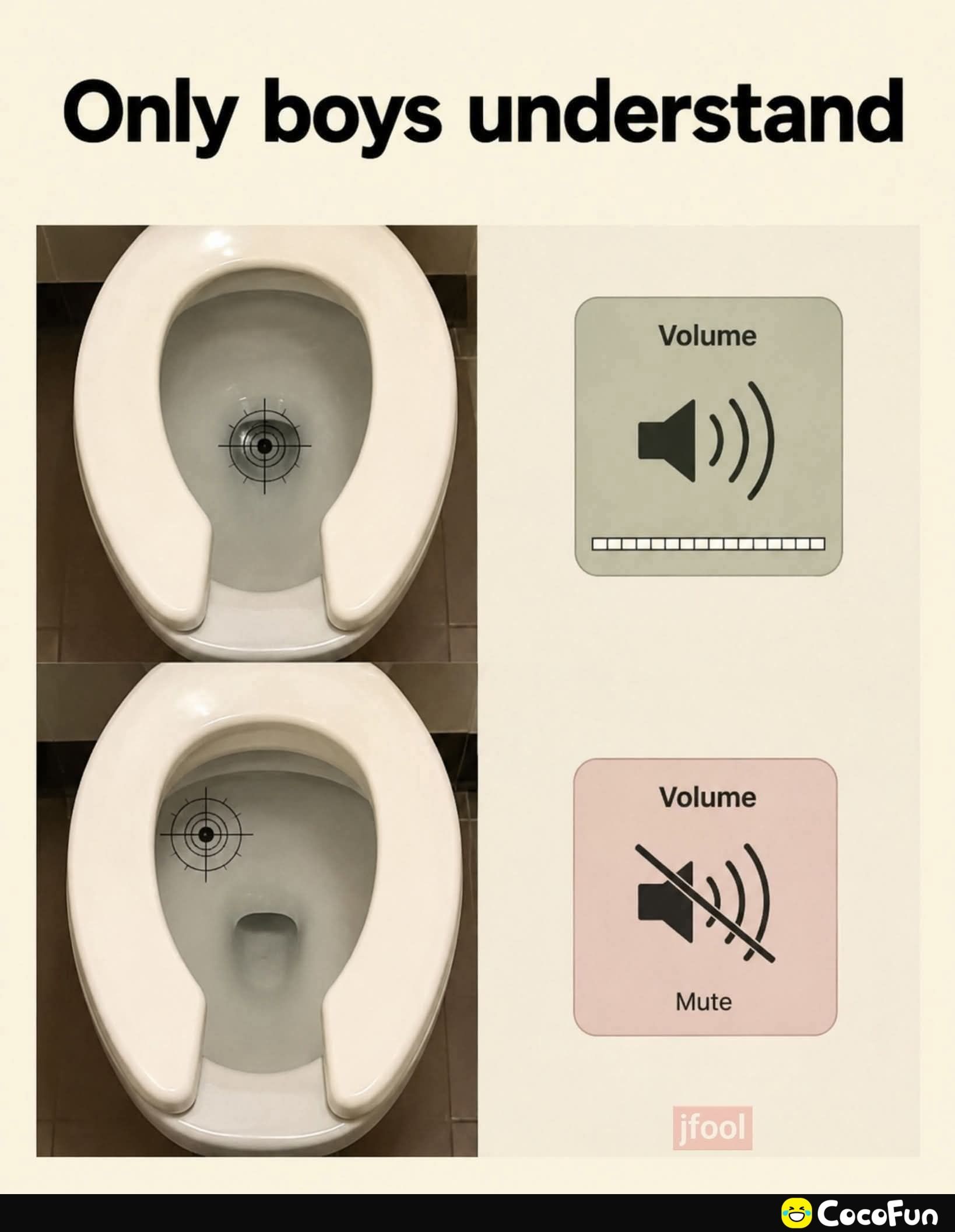 Only boys understand. Volume. Mute.