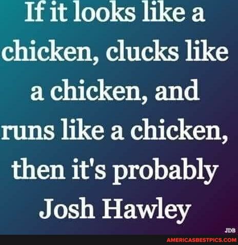 S8 LT CRILGE chicken clucks like a chicken and runs like a chicken then its probably Josh Hawley d R yp