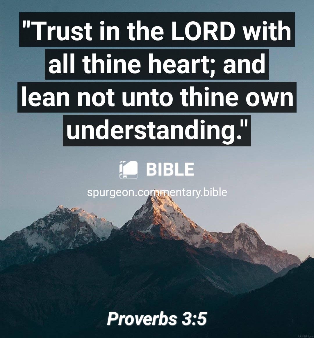 Trust in the LORD with SRR ENEETgEE T lean not unto thine own Proverbs 35