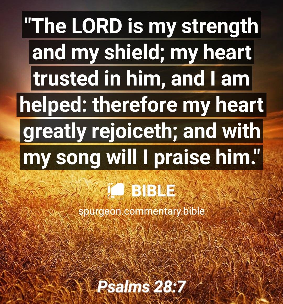 The LORD is my strength ELG A T G M AL T trusted in him and am helped therefore my heart greatly rejoiceth and with my song will praise him VN BIBLE Shlrgeon commentarybible Y Psalms 287