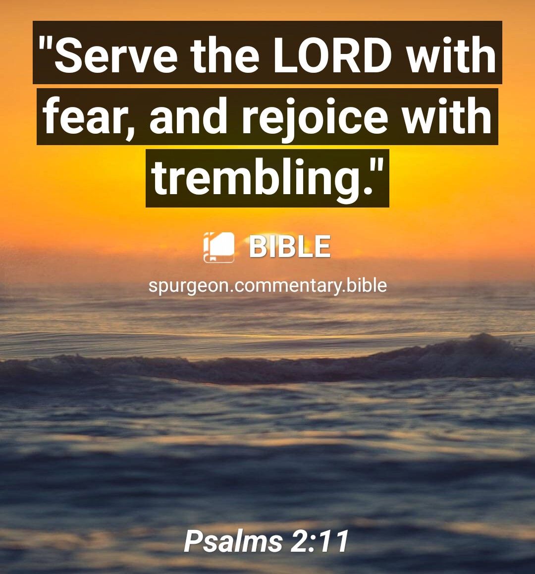 Serve the LORD with fear and rejoice with trembling il BIBLE spurgeoncommentarybible Psalms 211
