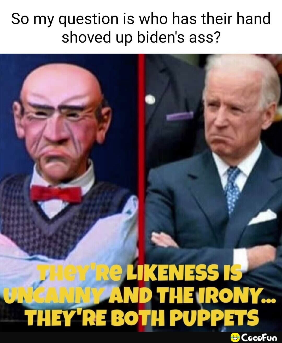 So my question is who has their hand shoved up bidens ass