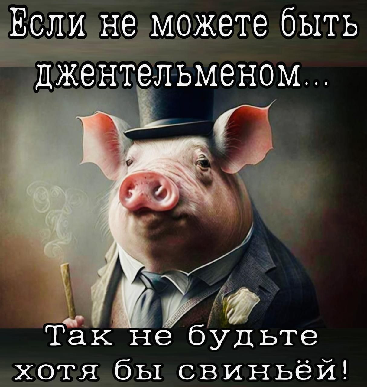 Если неможете быть джентельменом 4я ф Так не будьте хотя бы свиньёй