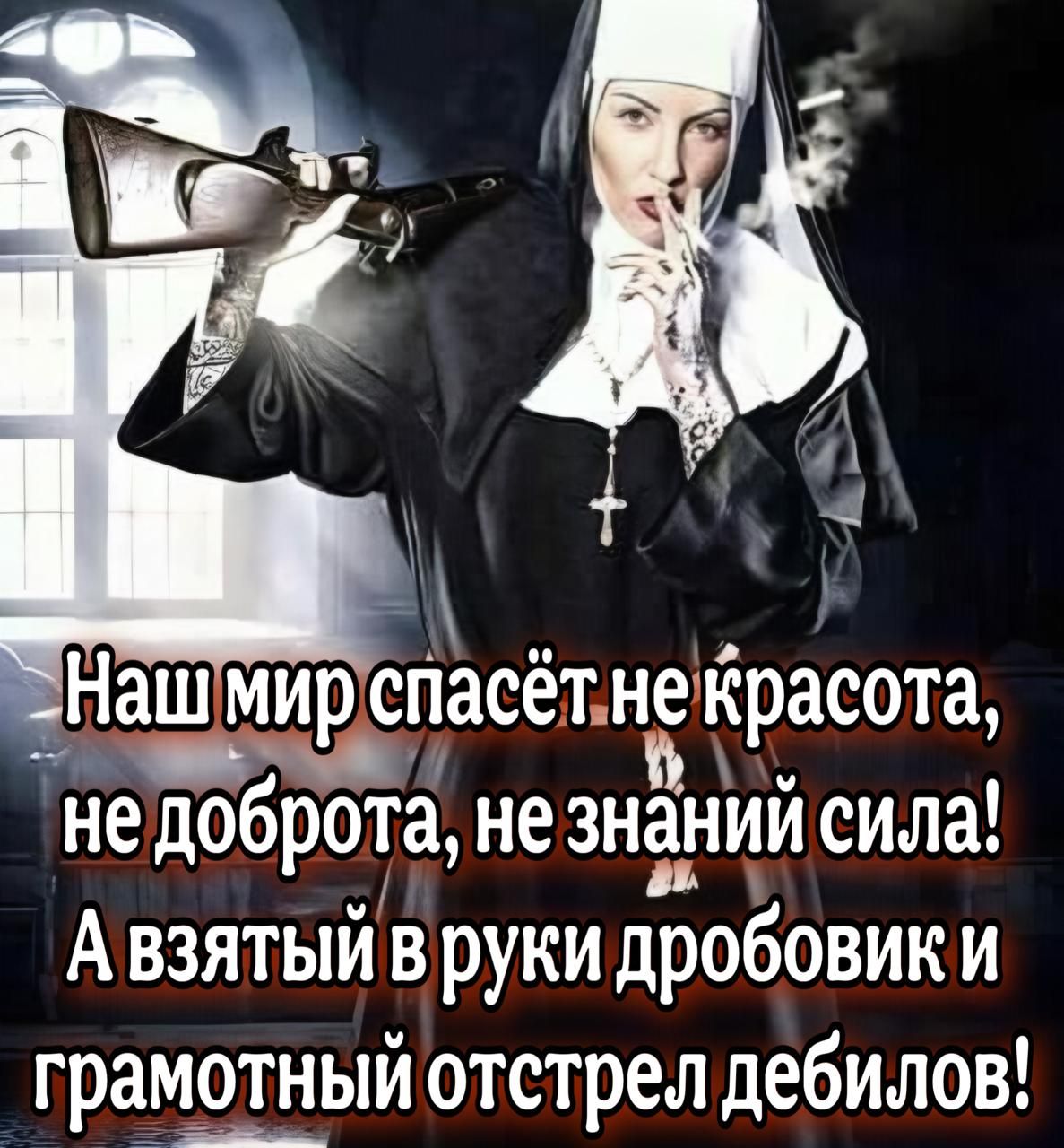 НашмирспасётнеКрасота НЕЙ Ъ недоброта незнаний сила Авзятый в руки дробовики грамотный отстрел дебилов