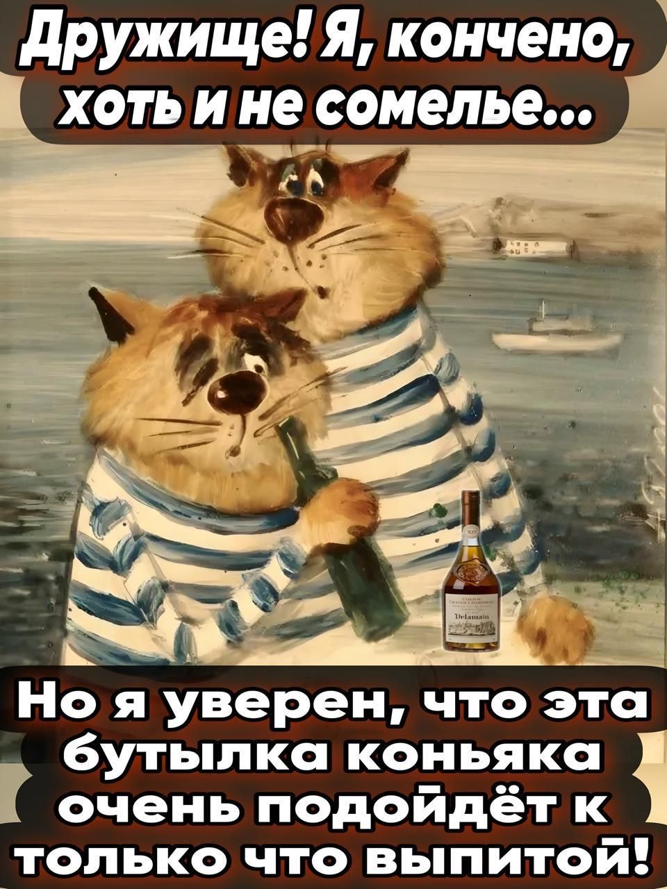 Дружище Я кончено хоть и не сомелье тлвы Но я уверен что эта бутылка коньяка очень подойдёт к только что выпитой