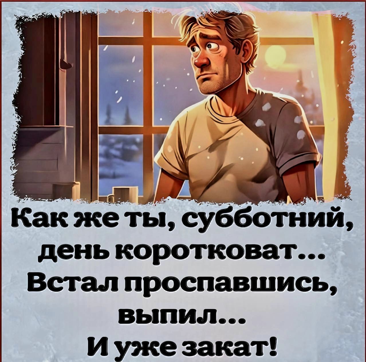 денькоротковат Встал проспавшись выпил Иуже закат