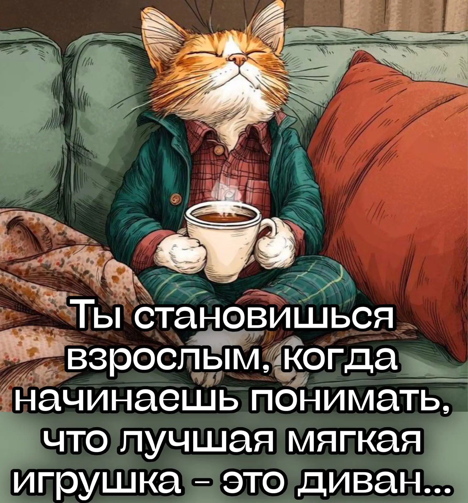 Ты становишься взрослым, когда начинаешь понимать, что лучшая мягкая игрушка - это диван...
