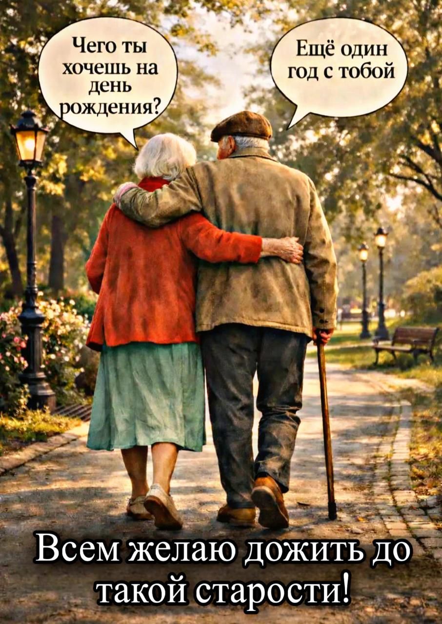 Чего ты хочешь на день рождения? Ещё один год с тобой Всем желаю дожить до такой старости!