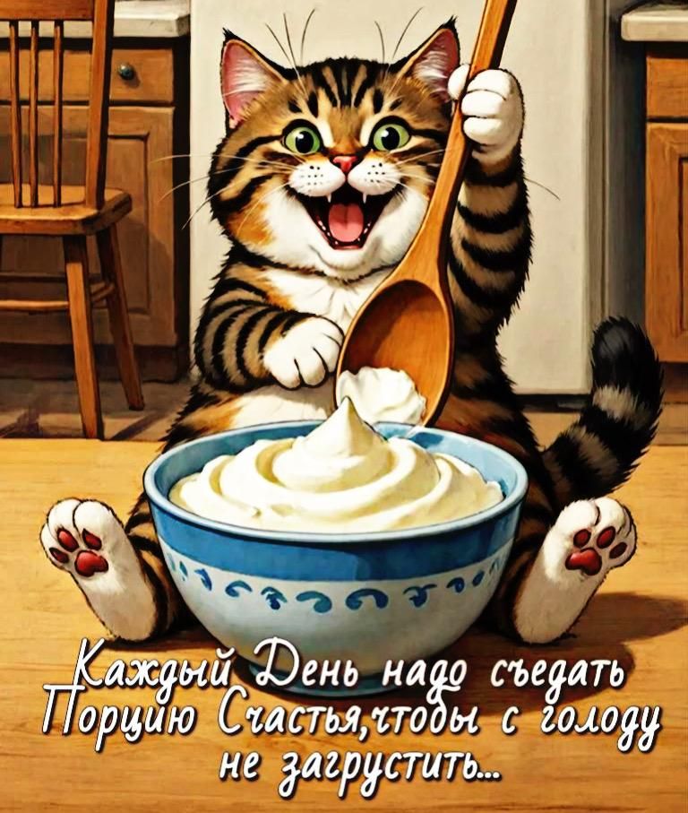 Каждый день надо съедать порцию счастья, чтобы с голоду не заглушиться...