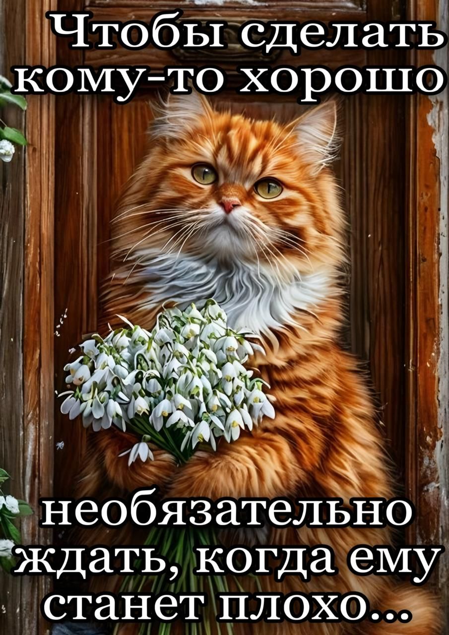 Чтобы сделать кому-то хорошо\nнеобязательно ждать, когда ему станет плохо...