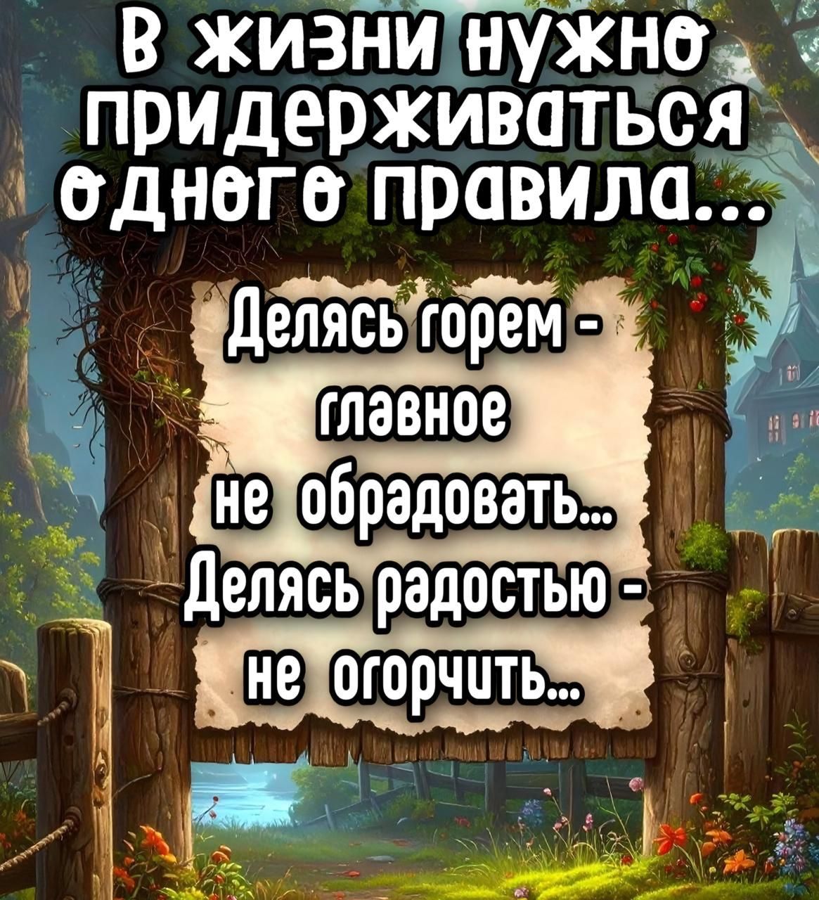 В жизни нужно придерживаться одного правила...
Делясь горем - главное не обрадовать...
Делясь радостью - не огорчить...