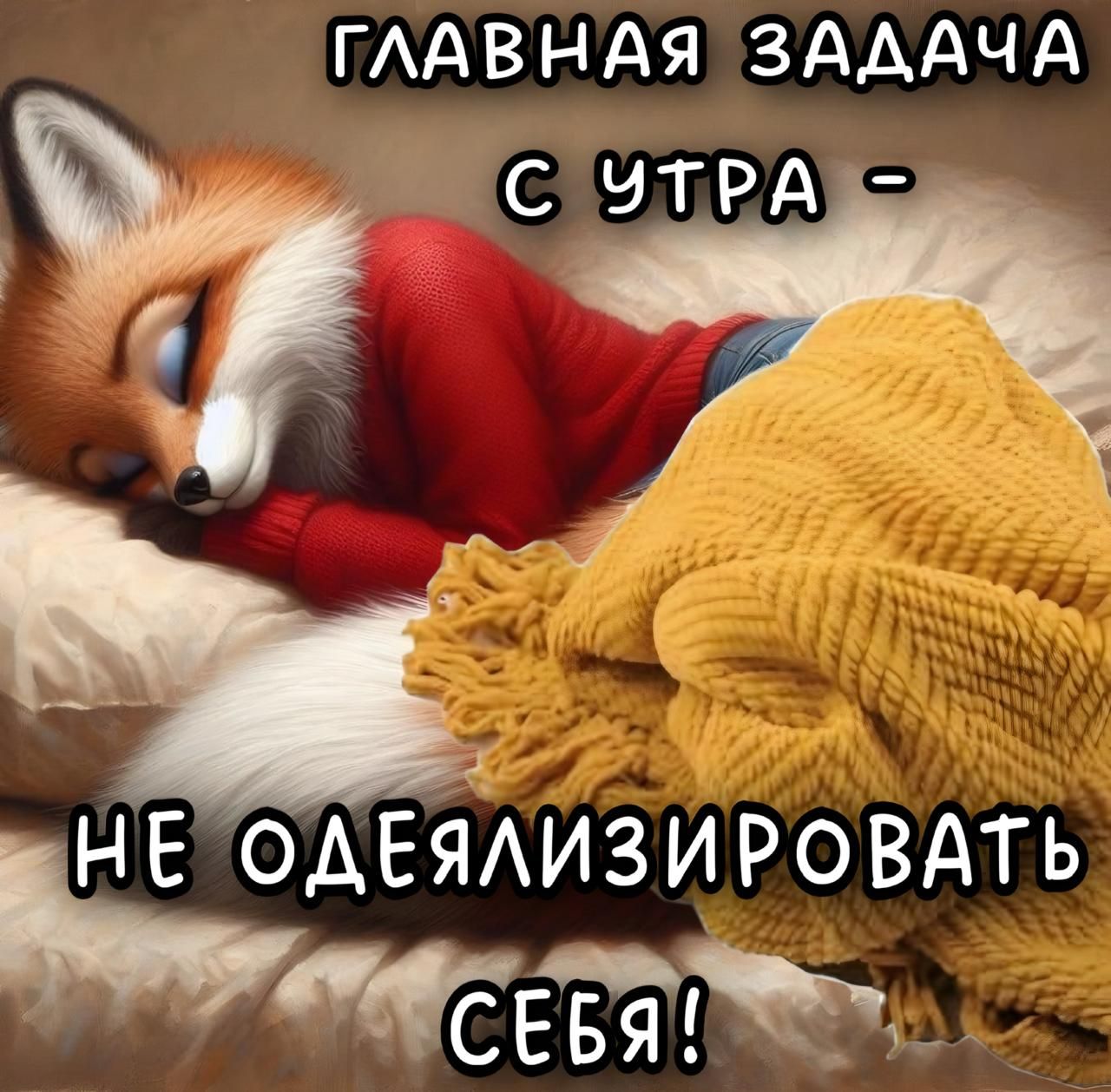 ГЛАВНАЯ ЗАДАЧА С УТРА - НЕ ОДЕЯЛИЗИРОВАТЬ СЕБЯ!