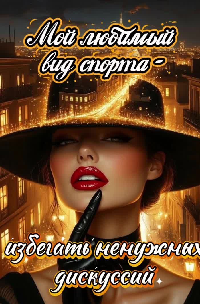 Мой любимый вид спорта - избегать ненужных дискуссий.