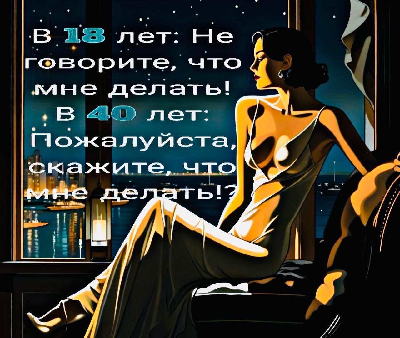 В 18 лет: Не говорите, что мне делать! В 40 лет: Пожалуйста, скажите, что мне делать!?