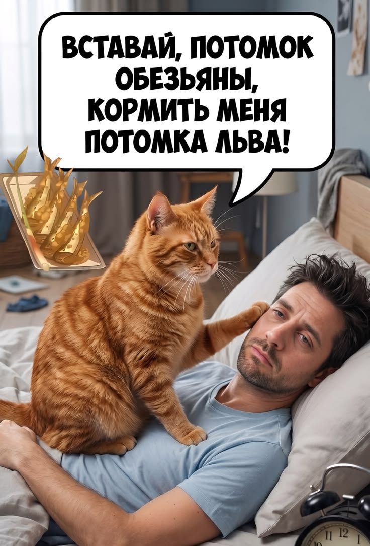 ВСТАВАЙ, ПОТОМОК ОБЕЗЬЯНЫ, КОРМИТЬ МЕНЯ ПОТОМКА ЛЬВА!