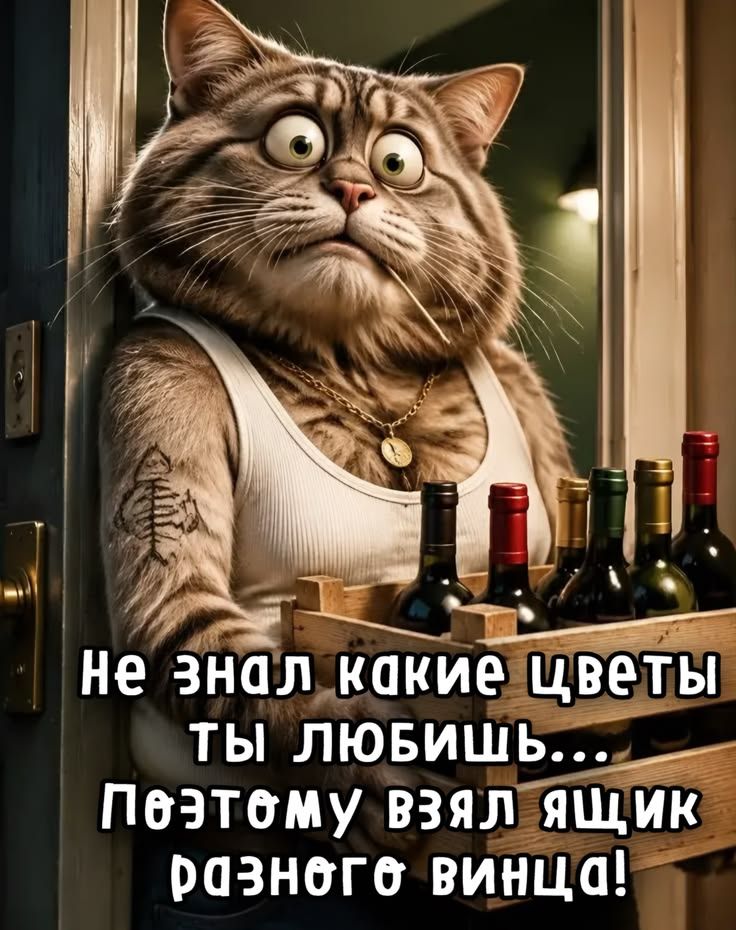 Не знал какие цветы ты любишь... Поэтому взял ящик разного винца!