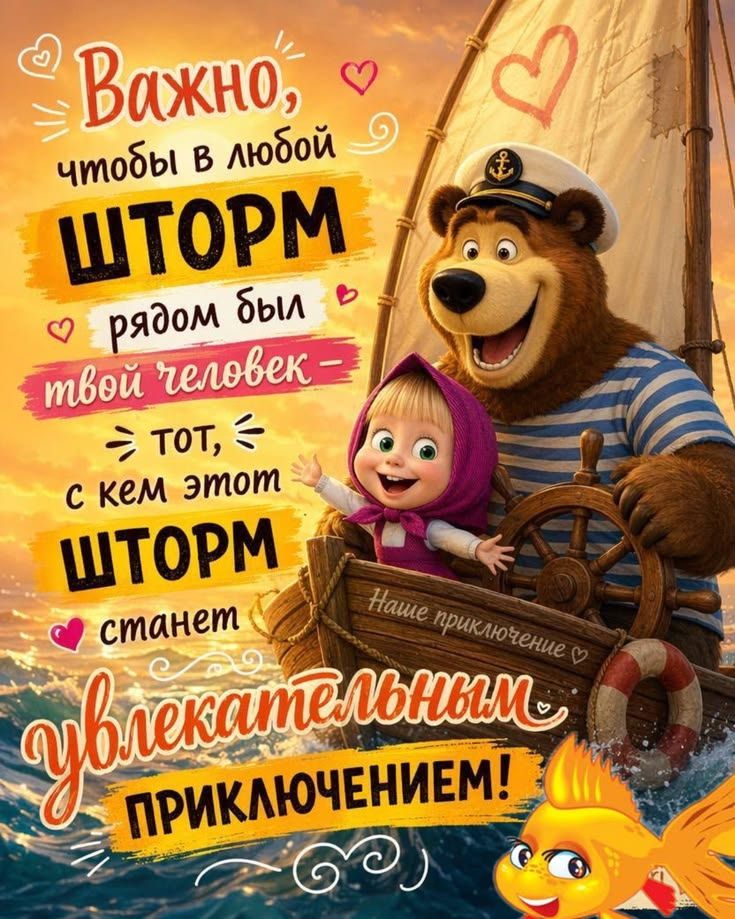 Важно, чтобы в любой ШТОРМ рядом был твой человек – тот, с кем этот ШТОРМ станет увлекательным ПРИКЛЮЧЕНИЕМ! Наше приключение