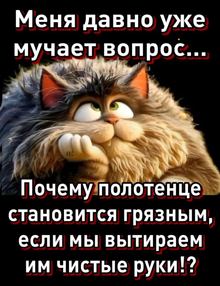 Меня давно уже мучает вопрос... Почему полотенце становится грязным, если мы вытираем им чистые руки!?